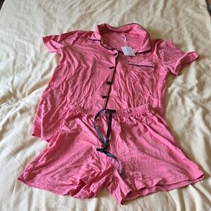 Pink Button-Up Pajama Set